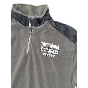 Vintage‎ Disney Fleece Jacket Adult Size Large Gray Mickey Mouse Zip Disneyland